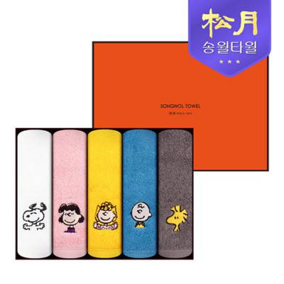 송월타올 스누피 피너츠 핸드타올 5P세트