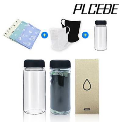 플씨드 패턴 쿨타올 + 메쉬 귀걸이 쿨스카프 + 보틀350ml 세트