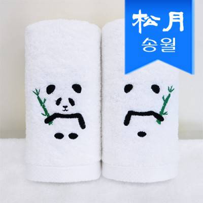 [송월타올] 판다 바오프렌즈 160g 코마 40수 세면타올 기념수건 답례품 1매