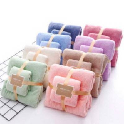 CC196 모리타올 산호 양털느낌 극세사 샤워용 수건 2P 330g