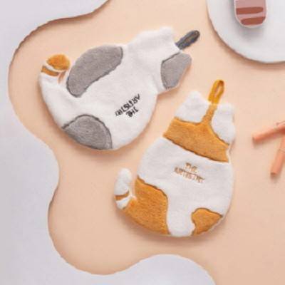 CD483 MT 벨벳 귀여운 고양이 핸드타올 부엌 화장실 타올
