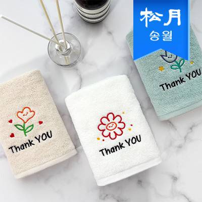 [송월타올] 땡큐 플라워 130g 1매 기념수건 답례품