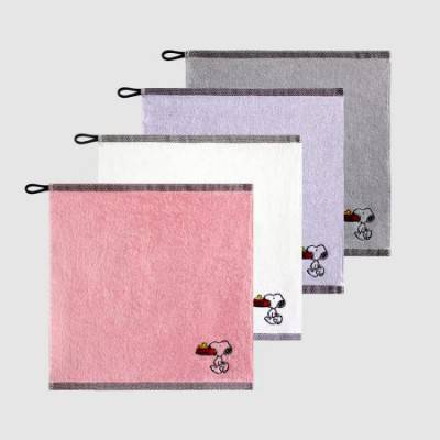 송월타올 스누피 블럭블랙34타올 (34x34)