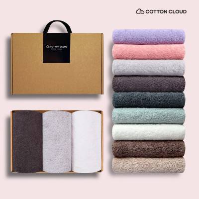 코튼클라우드 호텔수건 40수 200g 3P 고급선물포장(손잡이박스)