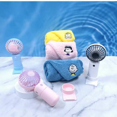((송월 타올 스누피 수건+ 아이스 냉각 선풍기 타올세트)) 타월선물//쿨링 미니선풍기 휴대용 선풍기//타월 세트 타올선물