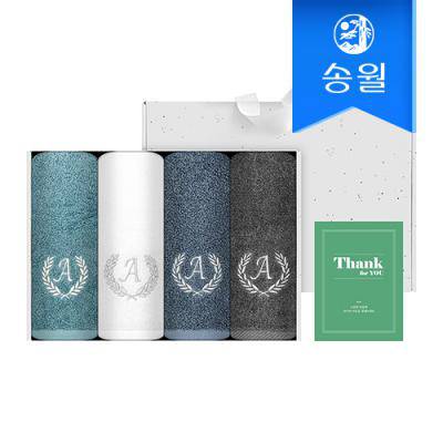[송월타올] 땡큐 기프트세트(에이스150g4매+크라프트박스+스티커) 감사 답례품