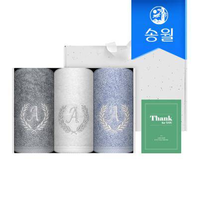 [송월타올] 땡큐 기프트세트(에이스180g3매+크라프트박스+스티커) 감사 답례품