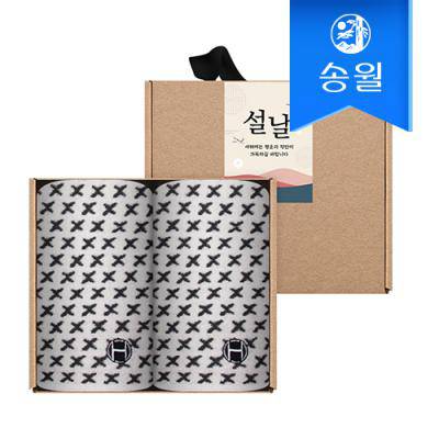 [송월타월] 명절 설날 새해 신년 핸드타올 크라프트세트(엑스고리2p+스티커)