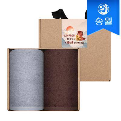 [송월타월] 2026 병오년 붉은말 신년 핸드타올 크라프트세트(항균고리2p+스티커)