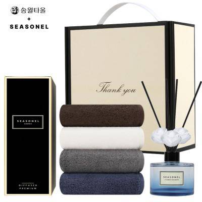시즈넬 호텔 선물세트 디퓨저 120ml+송월 호텔용 헤비무지 190g