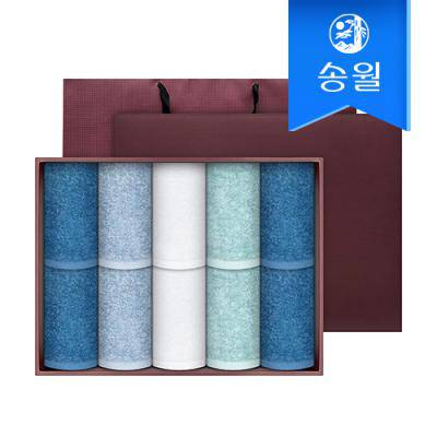 [송월타월] 항균 170g 10매 세면타올 선물세트(쇼핑백)