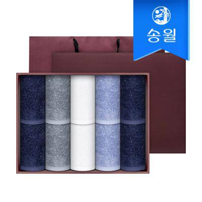 [송월타월] 항균 180g코마40수 10매 세면타올 선물세트(쇼핑백)