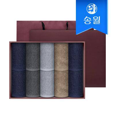 [송월타월] 프라우드 10매 세면타올 선물세트(쇼핑백)